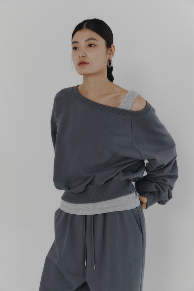 Neroli36 - Korean Women Fashion - #thelittlethings - One Shoulder Sweatshirts - 11