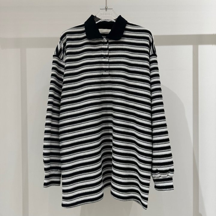 Neroli36 - Korean Women Fashion - #vintagekidsstyle - Mixing Stripe Tee - 2