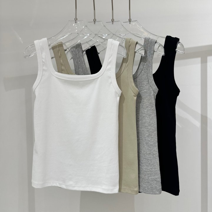 Neroli36 - Korean Women Fashion - #womensfashion - Silket Square Sleeveless Top