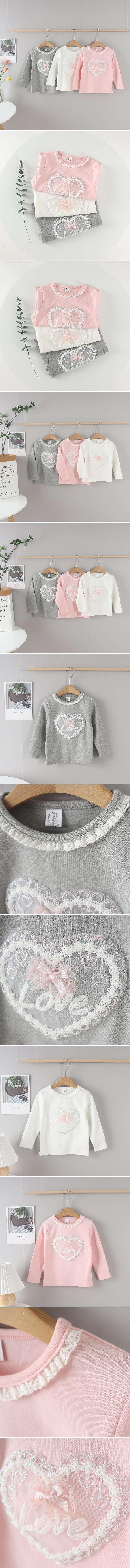 New Pierrot - Korean Baby Fashion - #babygirlfashion - Heart Tee