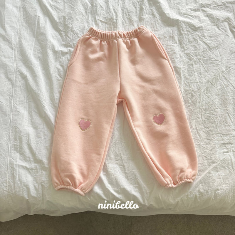 Ninibello - Korean Children Fashion - #Kfashion4kids - Heart Embroidered Jogger Pants - 5