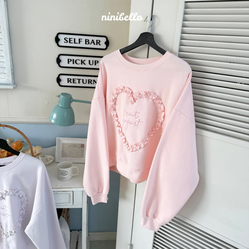 Ninibello - Korean Children Fashion - #childofig - Adult Frill Heart Sweatshirts  - 4