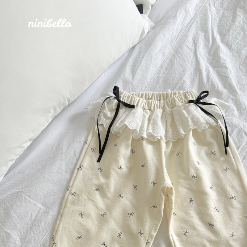 Ninibello - Korean Children Fashion - #childofig - Lace Ribbon Jogger Pants - 9