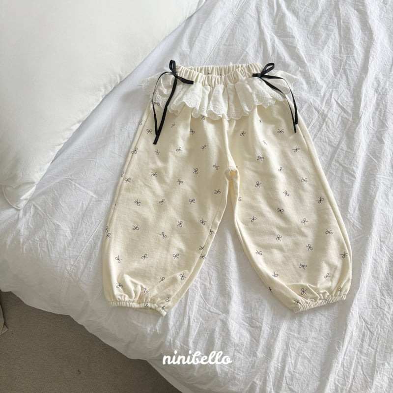 Ninibello - Korean Children Fashion - #childrensboutique - Lace Ribbon Jogger Pants - 10