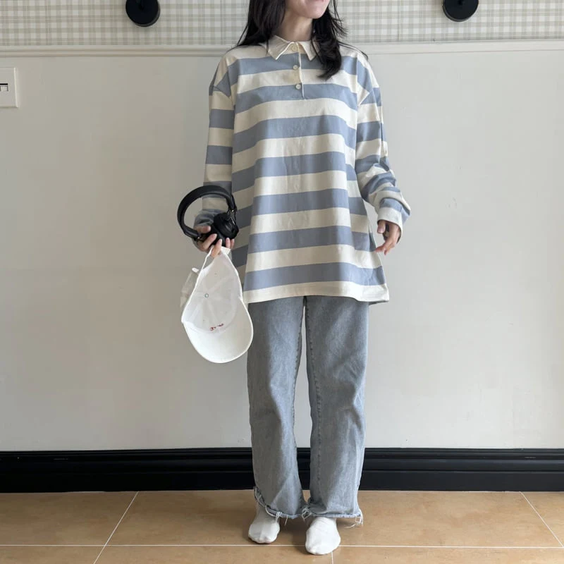 Ninibello - Korean Children Fashion - #childrensboutique - Adult Pop Pop Rugby Tee - 5
