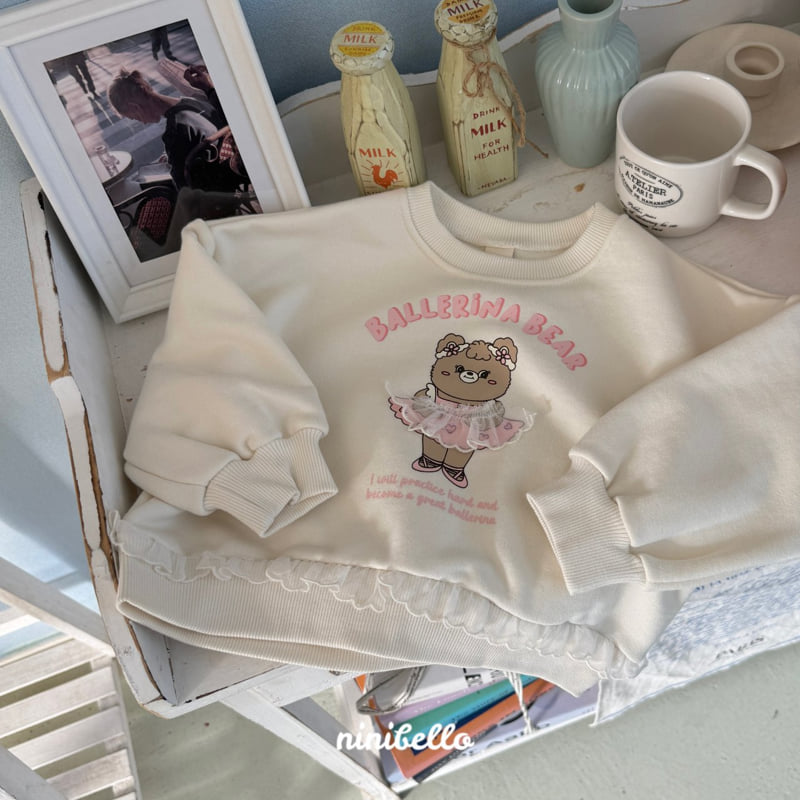 Ninibello - Korean Children Fashion - #designkidswear - Ballet Bear Frill Sweatshirts - 8