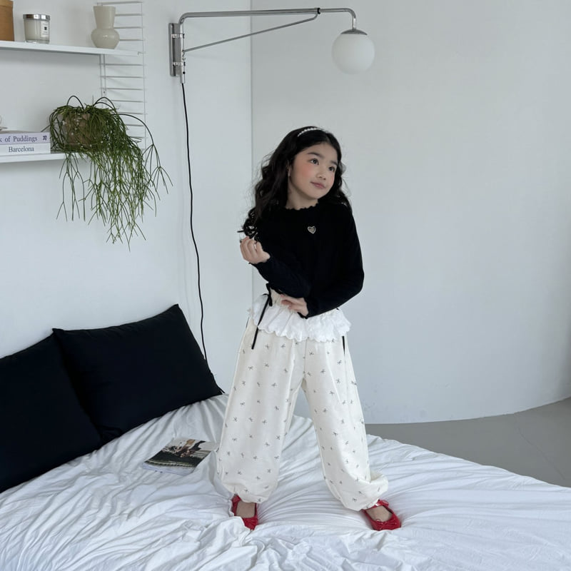Ninibello - Korean Children Fashion - #discoveringself - Lace Ribbon Jogger Pants - 12