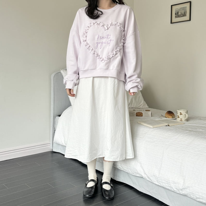 Ninibello - Korean Children Fashion - #fashionkids - Adult Frill Heart Sweatshirts  - 8