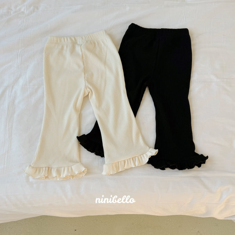 Ninibello - Korean Children Fashion - #discoveringself - Pom Pom Frill Bootcut Pants - 4