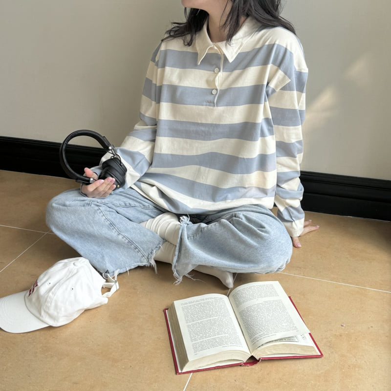Ninibello - Korean Children Fashion - #fashionkids - Adult Pop Pop Rugby Tee - 8
