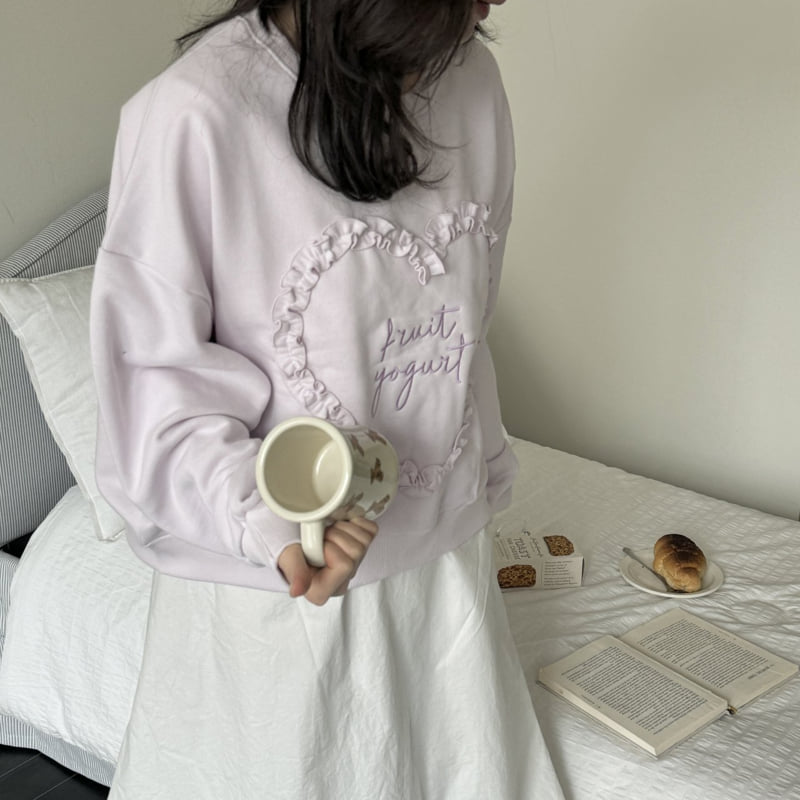 Ninibello - Korean Children Fashion - #kidsshorts - Adult Frill Heart Sweatshirts  - 9