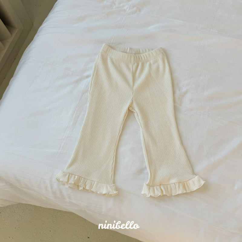 Ninibello - Korean Children Fashion - #kidsshorts - Pom Pom Frill Bootcut Pants - 5