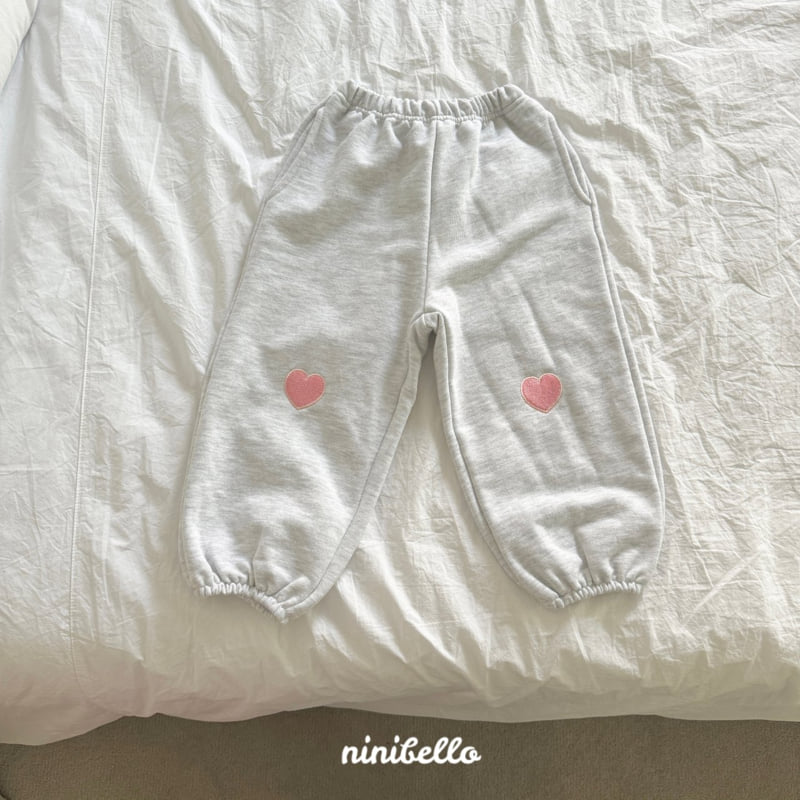 Ninibello - Korean Children Fashion - #littlefashionista - Heart Embroidered Jogger Pants - 6