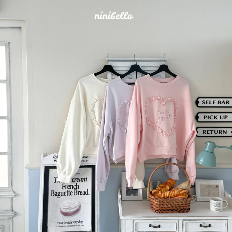 Ninibello - Korean Children Fashion - #minifashionista - Adult Frill Heart Sweatshirts 