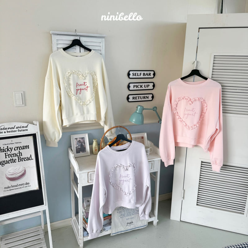 Ninibello - Korean Children Fashion - #prettylittlegirls - Adult Frill Heart Sweatshirts  - 2
