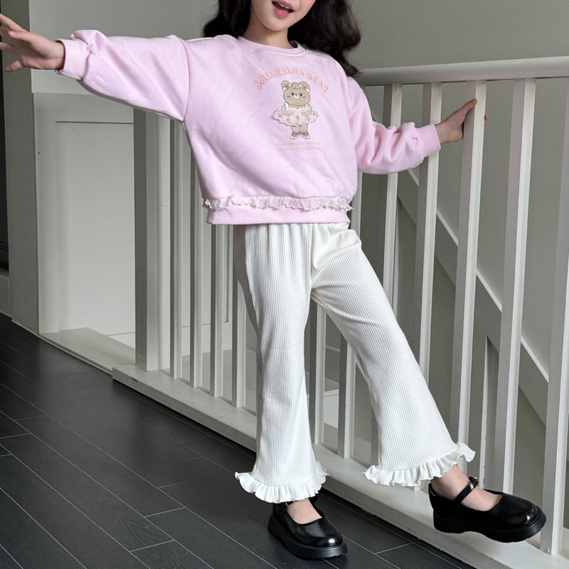 Ninibello - Korean Children Fashion - #prettylittlegirls - Pom Pom Frill Bootcut Pants - 12