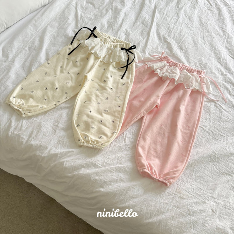 Ninibello - Korean Children Fashion - #prettylittlegirls - Lace Ribbon Jogger Pants - 5