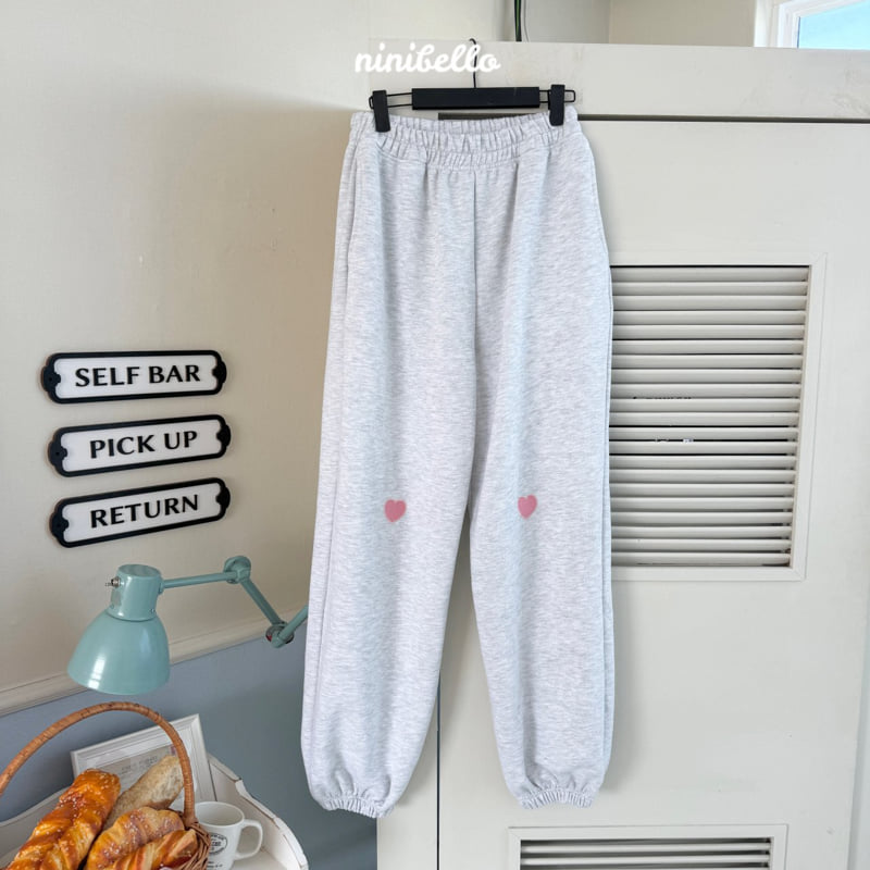 Ninibello - Korean Women Fashion - #momslook - adult heart embroidered jogger Pants - 3