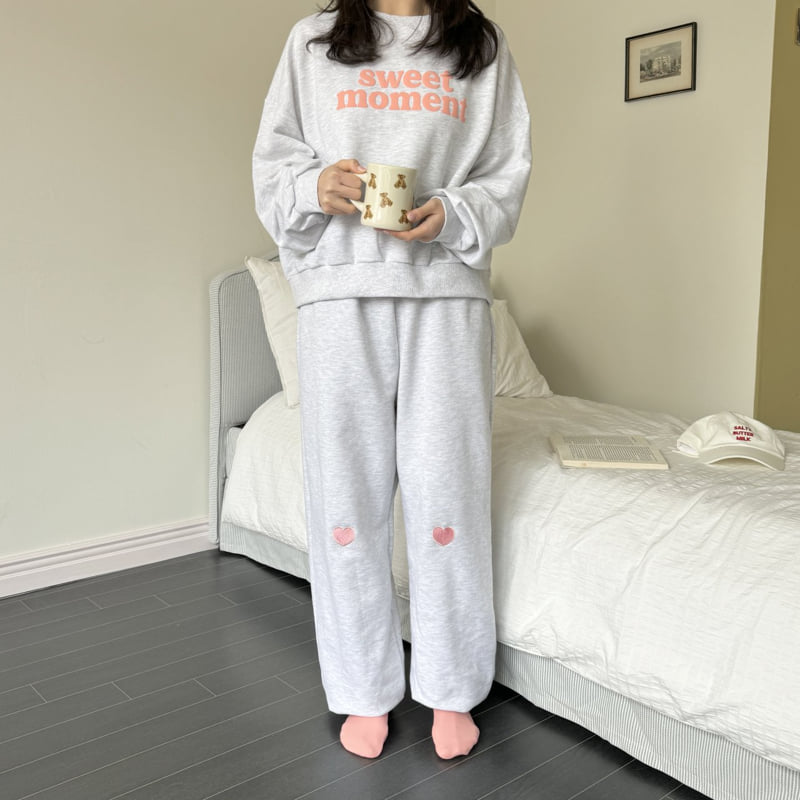 Ninibello - Korean Women Fashion - #momslook - adult heart embroidered jogger Pants - 5