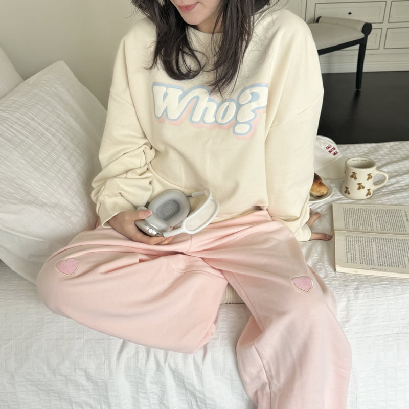 Ninibello - Korean Women Fashion - #vintagekidsstyle - adult heart embroidered jogger Pants - 12