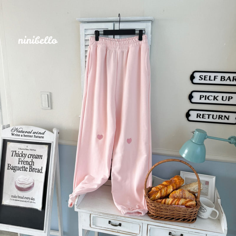 Ninibello - Korean Women Fashion - #womensfashion - adult heart embroidered jogger Pants - 2