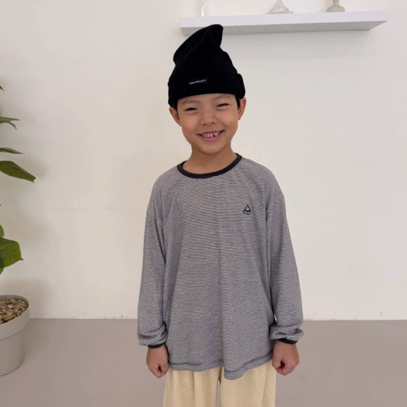 O Wa - Korean Children Fashion - #childofig - Striped Embroidered Tee - 4