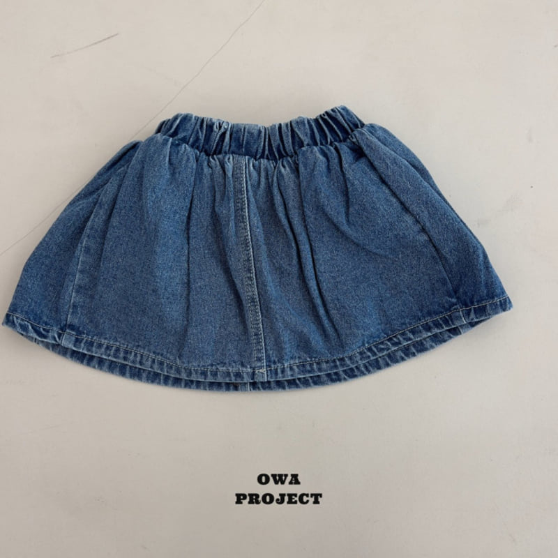 O Wa - Korean Children Fashion - #designkidswear - Shirring Denim Skirt - 3