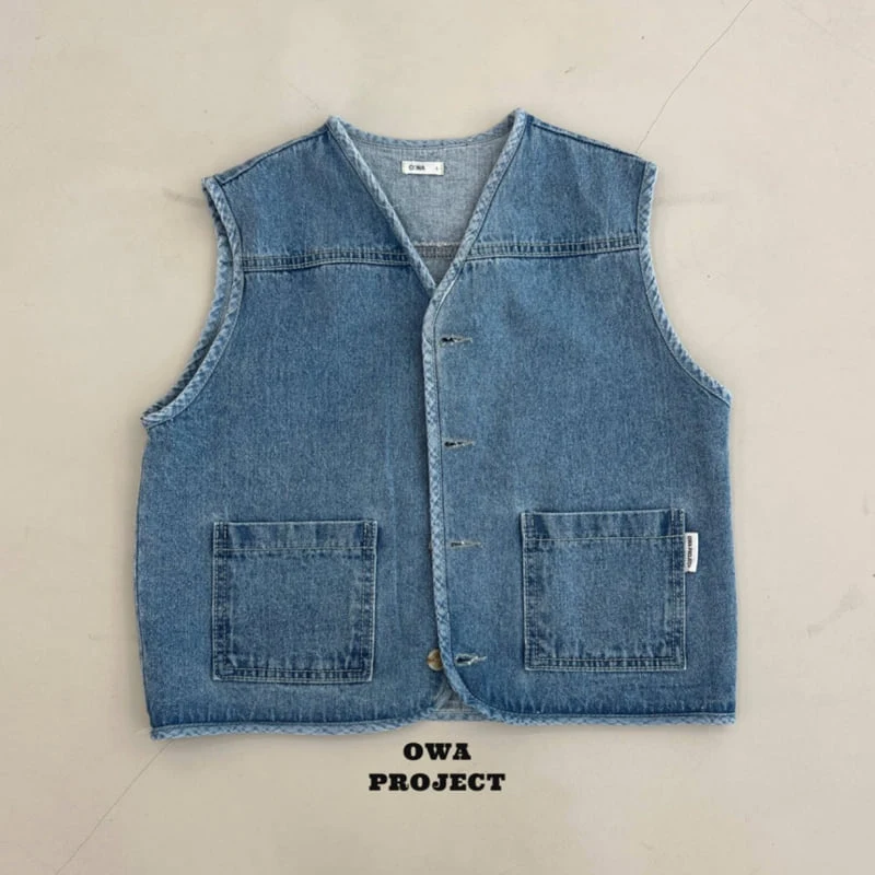 O Wa - Korean Children Fashion - #discoveringself - Pocket Denim Vest