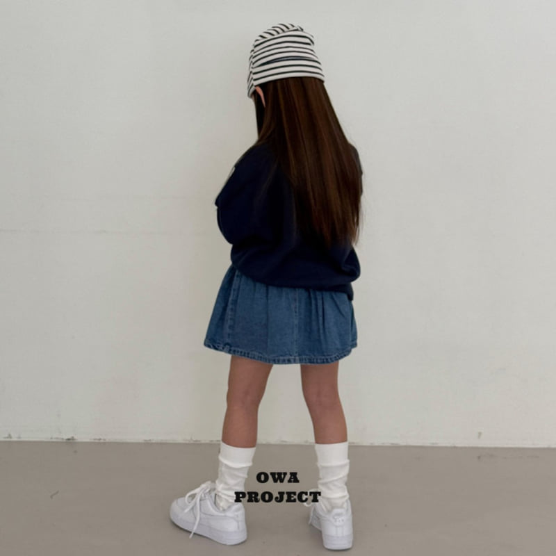 O Wa - Korean Children Fashion - #kidzfashiontrend - Shirring Denim Skirt - 8