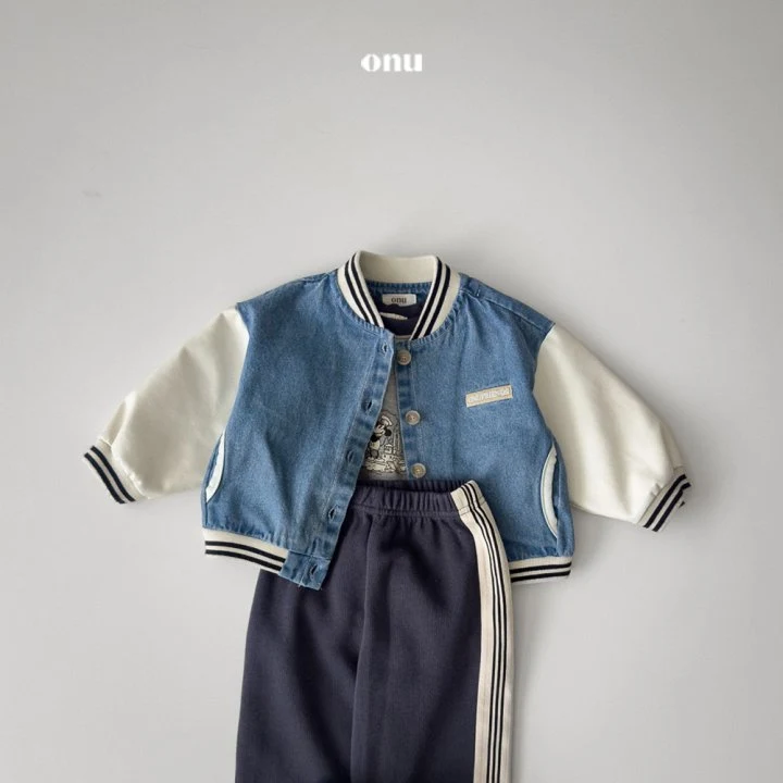 Onu - Korean Children Fashion - #childofig - Denim Baseball Jumper - 5