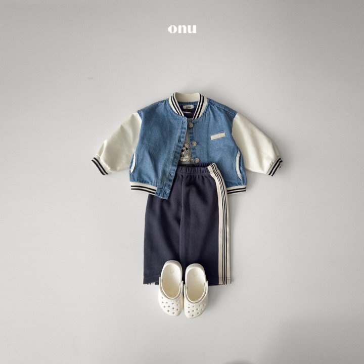 Onu - Korean Children Fashion - #childrensboutique - Denim Baseball Jumper - 6