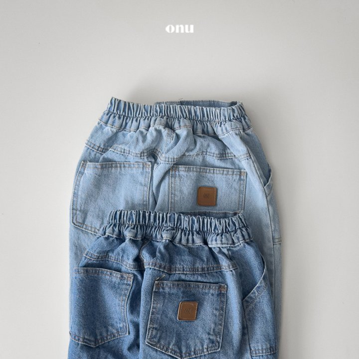 Onu - Korean Children Fashion - #childrensboutique - Denim Pocket Roll-up Pants - 5