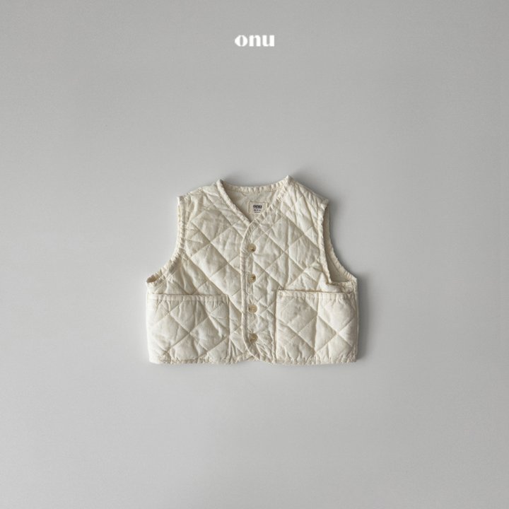 Onu - Korean Children Fashion - #childrensboutique - Square Stripe Quilted Vest
