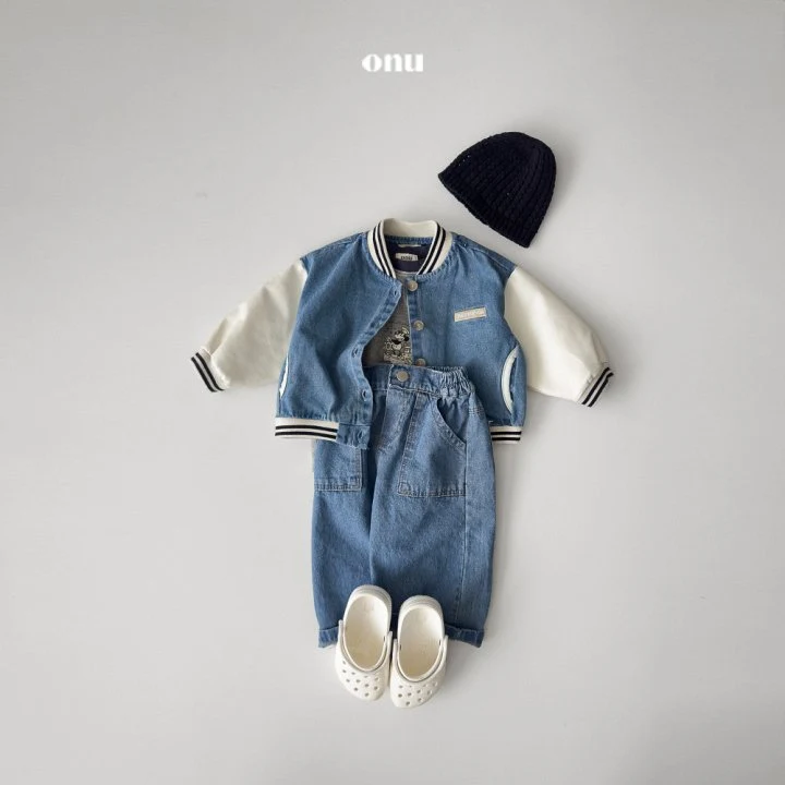 Onu - Korean Children Fashion - #designkidswear - Denim Baseball Jumper - 7