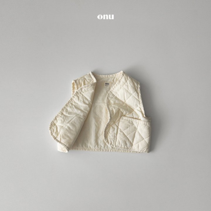 Onu - Korean Children Fashion - #designkidswear - Square Stripe Quilted Vest - 2