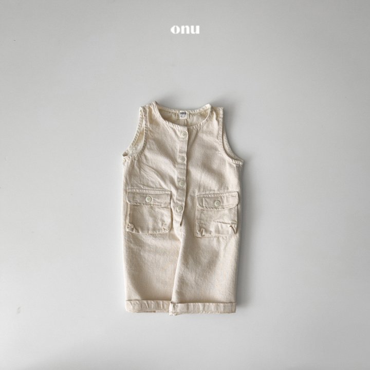 Onu - Korean Children Fashion - #fashionkids - Wide Stripe Denim Overalls