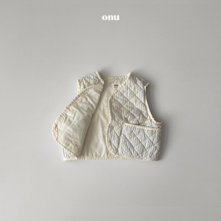 Onu - Korean Children Fashion - #discoveringself - Square Stripe Quilted Vest - 4