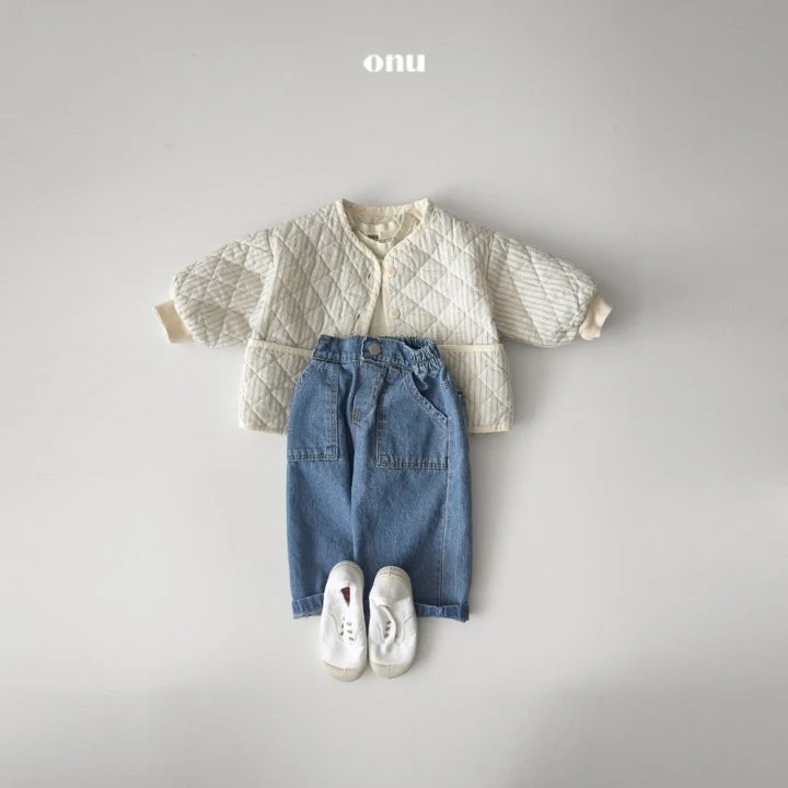 Onu - Korean Children Fashion - #kidsshorts - Square Stripe Quilted Jumper - 7