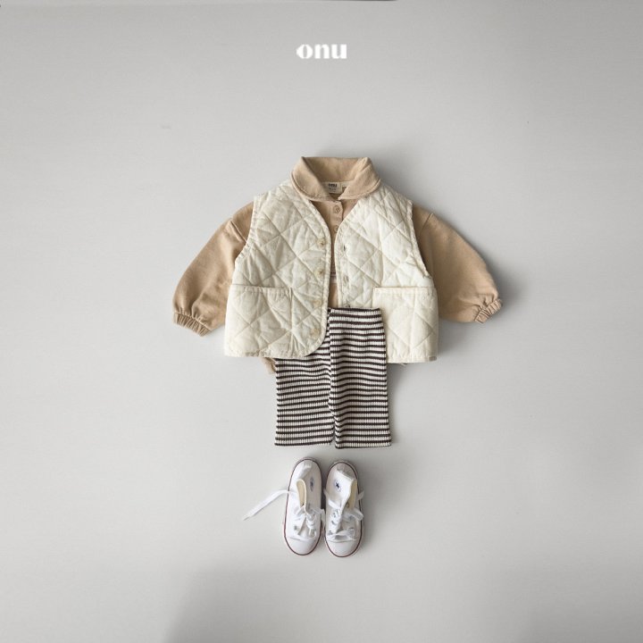 Onu - Korean Children Fashion - #kidzfashiontrend - Square Stripe Quilted Vest - 7