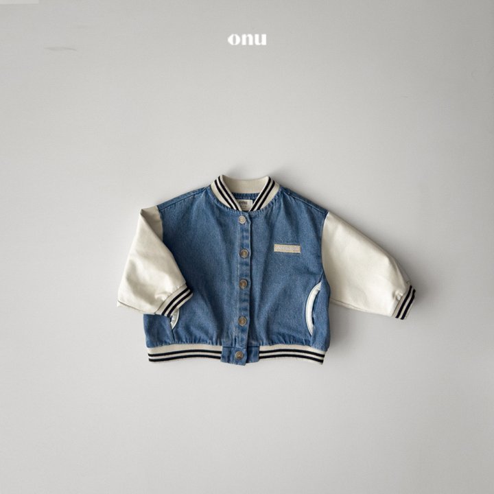 Onu - Korean Children Fashion - #prettylittlegirls - Denim Baseball Jumper