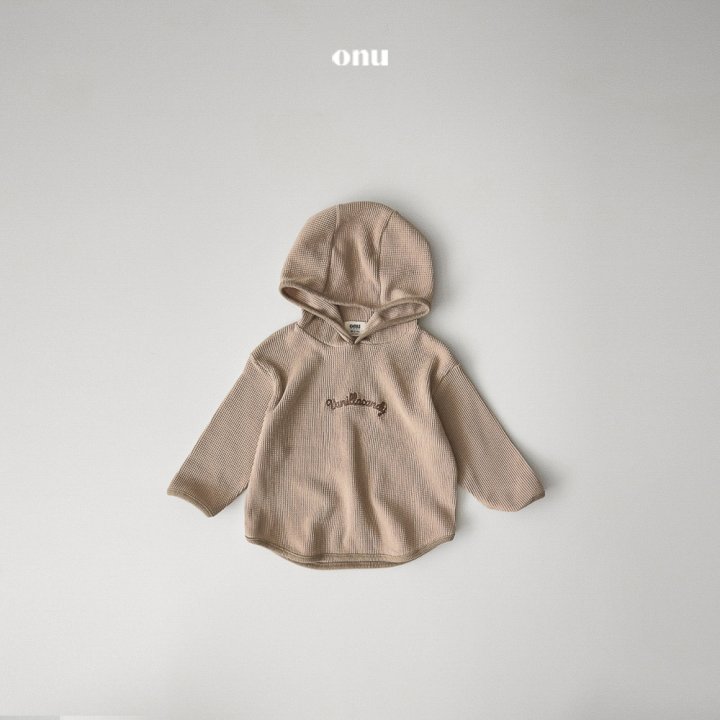 Onu - Korean Children Fashion - #prettylittlegirls - Waffle Hood Long Tee - 2