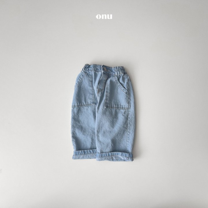 Onu - Korean Children Fashion - #todddlerfashion - Denim Pocket Roll-up Pants