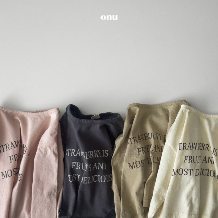 Onu - Korean Children Fashion - #toddlerclothing - Strawberry Tee - 6