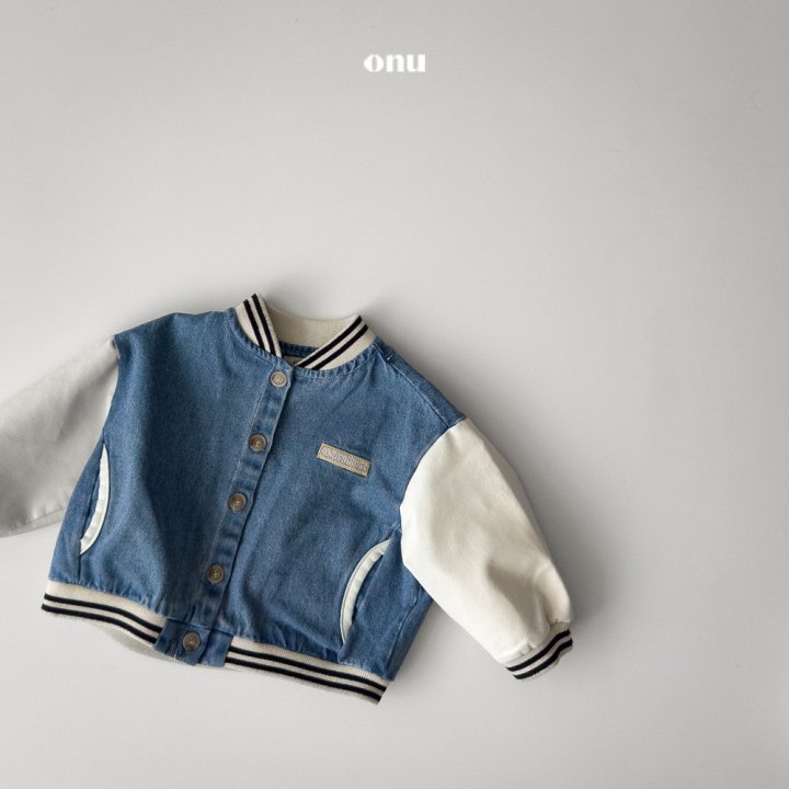 Onu - Korean Children Fashion - #toddlerclothing - Denim Baseball Jumper - 3