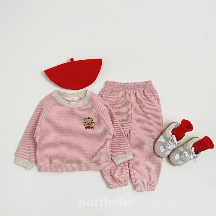 Oott Bebe - Korean Baby Fashion - #babyboutique - Apple Otty Top Bottom Set - 3