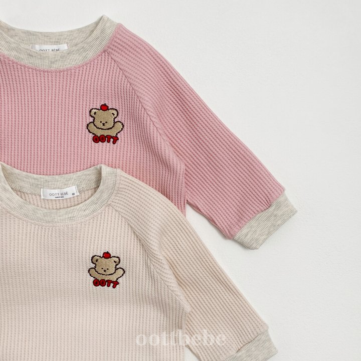 Oott Bebe - Korean Baby Fashion - #babyfashion - Apple Otty Top Bottom Set - 6