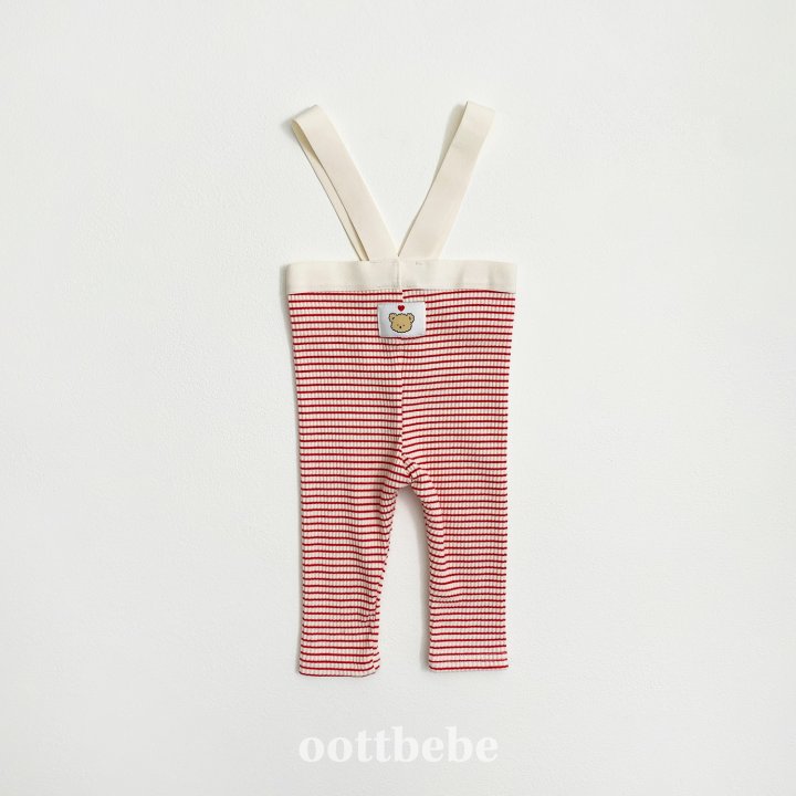Oott Bebe - Korean Baby Fashion - #babylifestyle - Bebe Ribbed Suspenders Leggings - 8