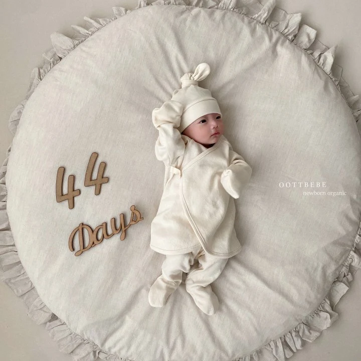 Oott Bebe - Korean Baby Fashion - #babyoninstagram - Organic Newborn Mash Jeogori Bonnet Set - 4