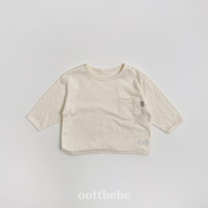Oott Bebe - Korean Baby Fashion - #babyoutfit - Natural Pocket Tee