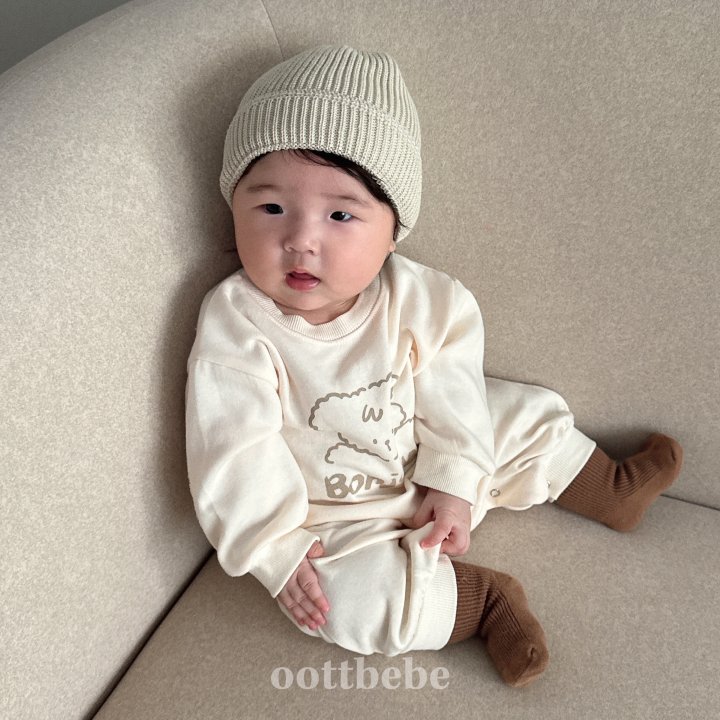 Oott Bebe - Korean Baby Fashion - #babyootd - Bonjour Puppy Full Body Suit - 4